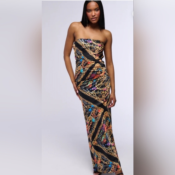 Akira NWT Gorgeous Satin Maxi Dress - Picture 11 of 11